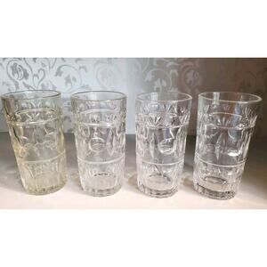 Set of 4 Vintage Indiana Colony Crystal Glass CLASSIQUE CLEAR Wine Water 12 Oz